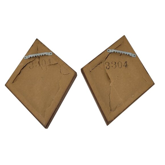 Vintage 60-70s Ornate Wall Plaque Crest Velvet Bronze Set MCM Whimsigoth Trinket - Picture 4 of 7